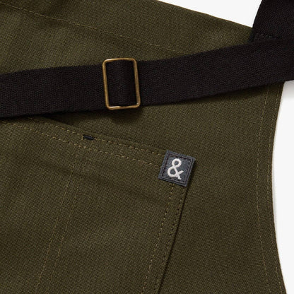 The Essential Kitchen Apron - Olive Green with Black Straps Apron Hedley & Bennett