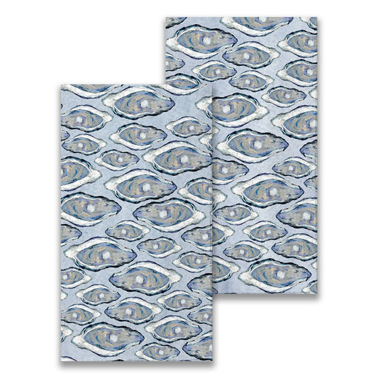 Blue Oysters Paper Guest Towel - Set of 20 Napkins French Graffiti