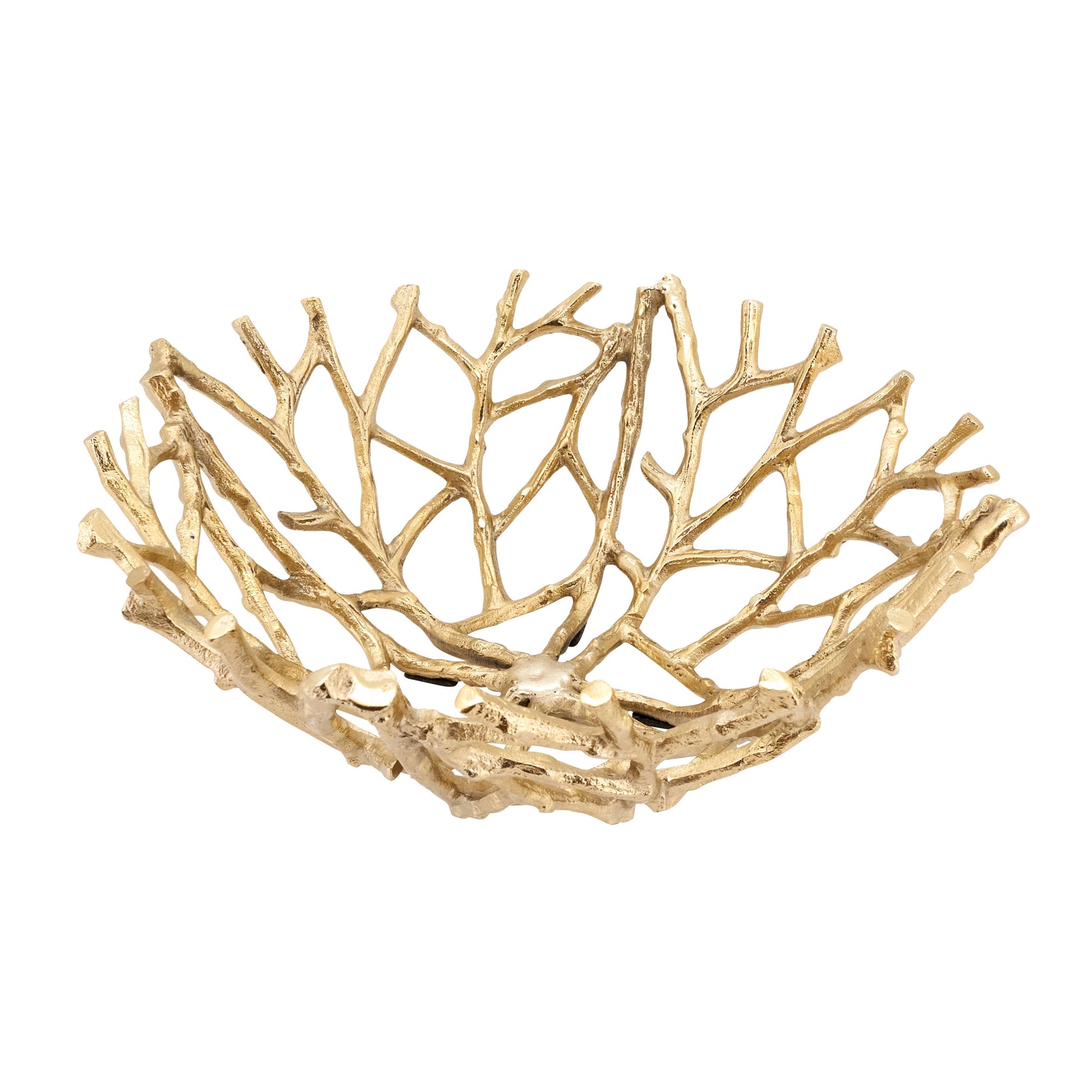 Twig Bowl Centerpiece: Gold / 14" Decor Saro Lifestyle