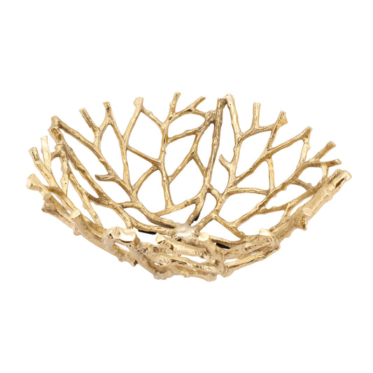 Twig Bowl Centerpiece: Gold / 14" Decor Saro Lifestyle