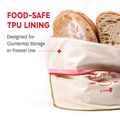 KneadAce Bread Bag: Gray / Off-White