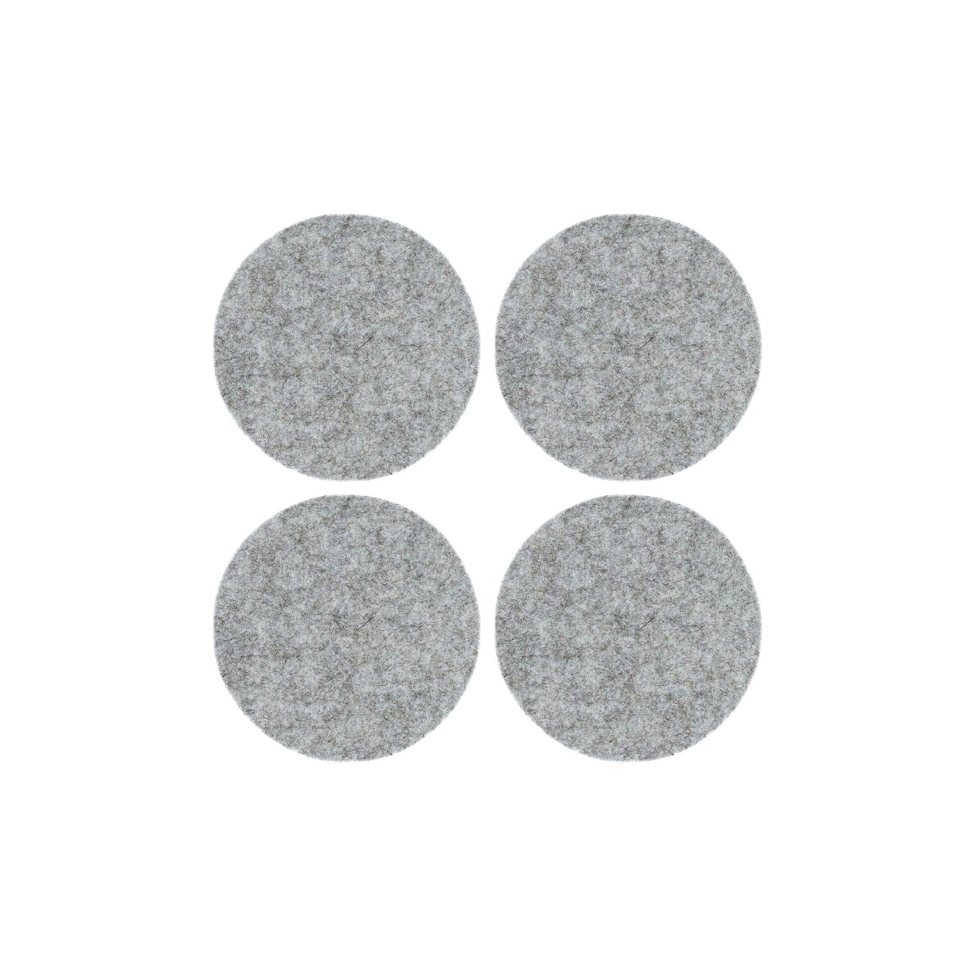 Bierfilzl Merino Wool Felt Round Coaster Solid 4 Pack: Granite  Graf Lantz
