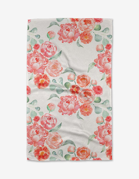Blush Florals Tea Towel Geometry