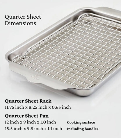 Hestan OvenBond Tri-ply Quarter Sheet Pan with Rack Cookware Hestan