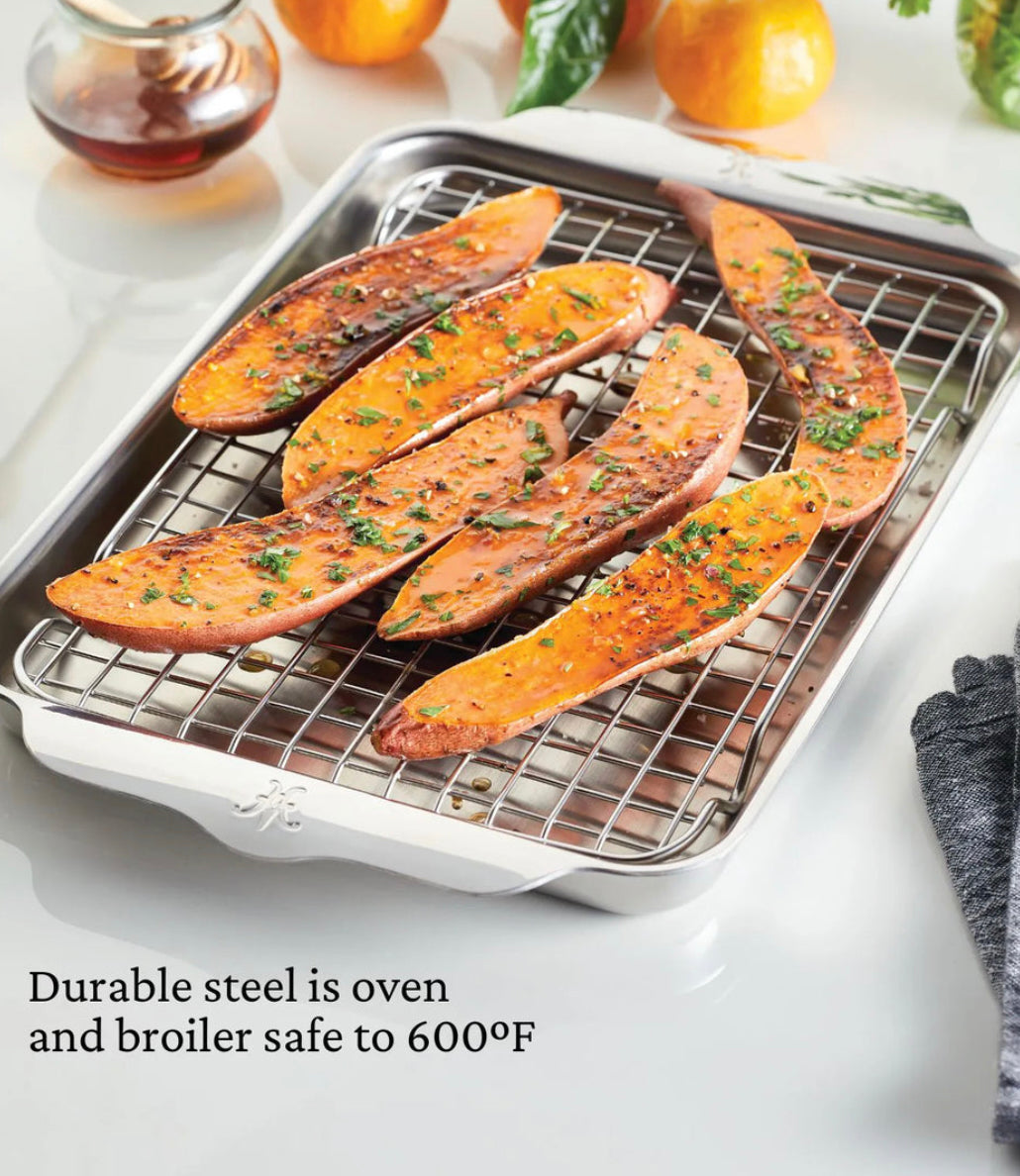 Hestan OvenBond Tri-ply Quarter Sheet Pan with Rack Cookware Hestan