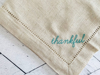 Thankful Cloth Napkins - Set of four - Ocean Napkins Dot and Army