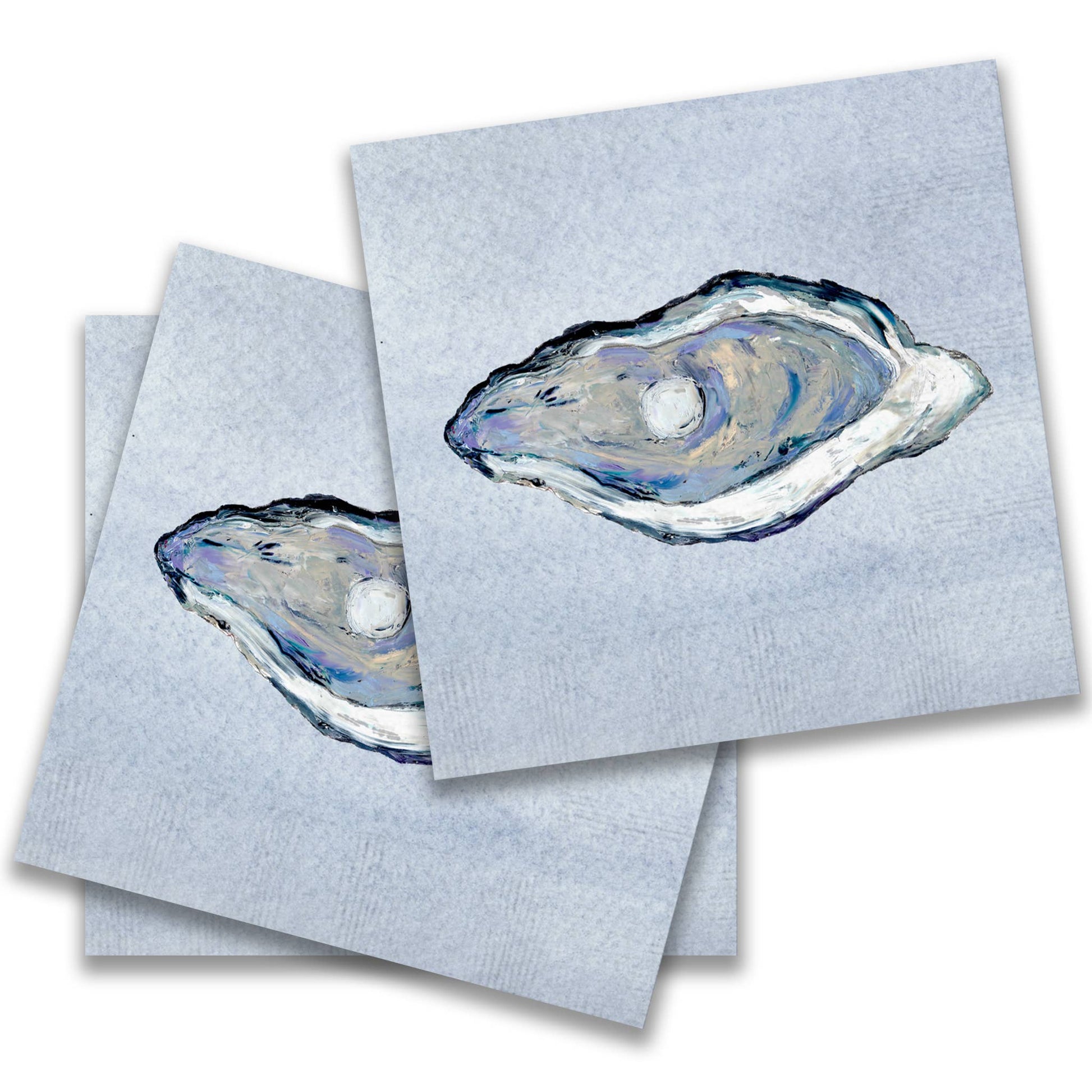 Blue Oyster Cocktail Napkin Napkins French Graffiti