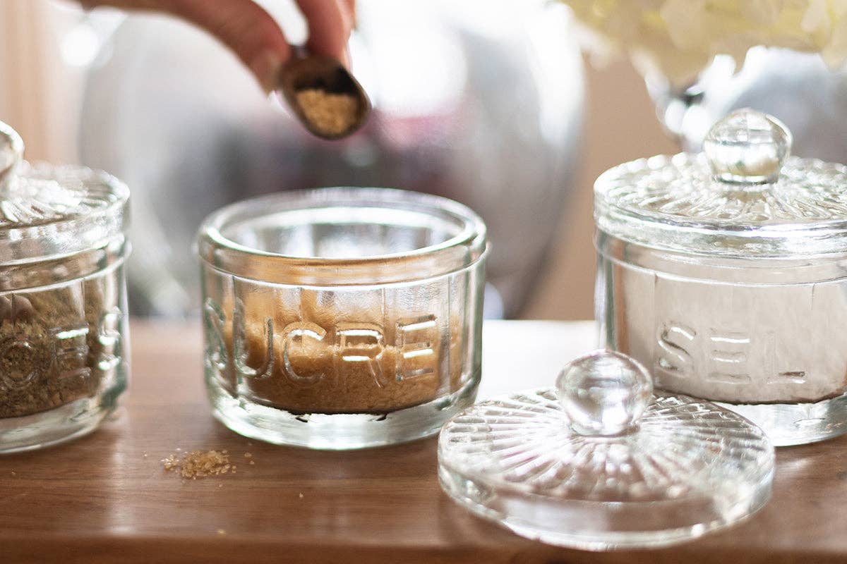 Bistro Glass Sugar Cellar with Scoop Tableware etúHOME