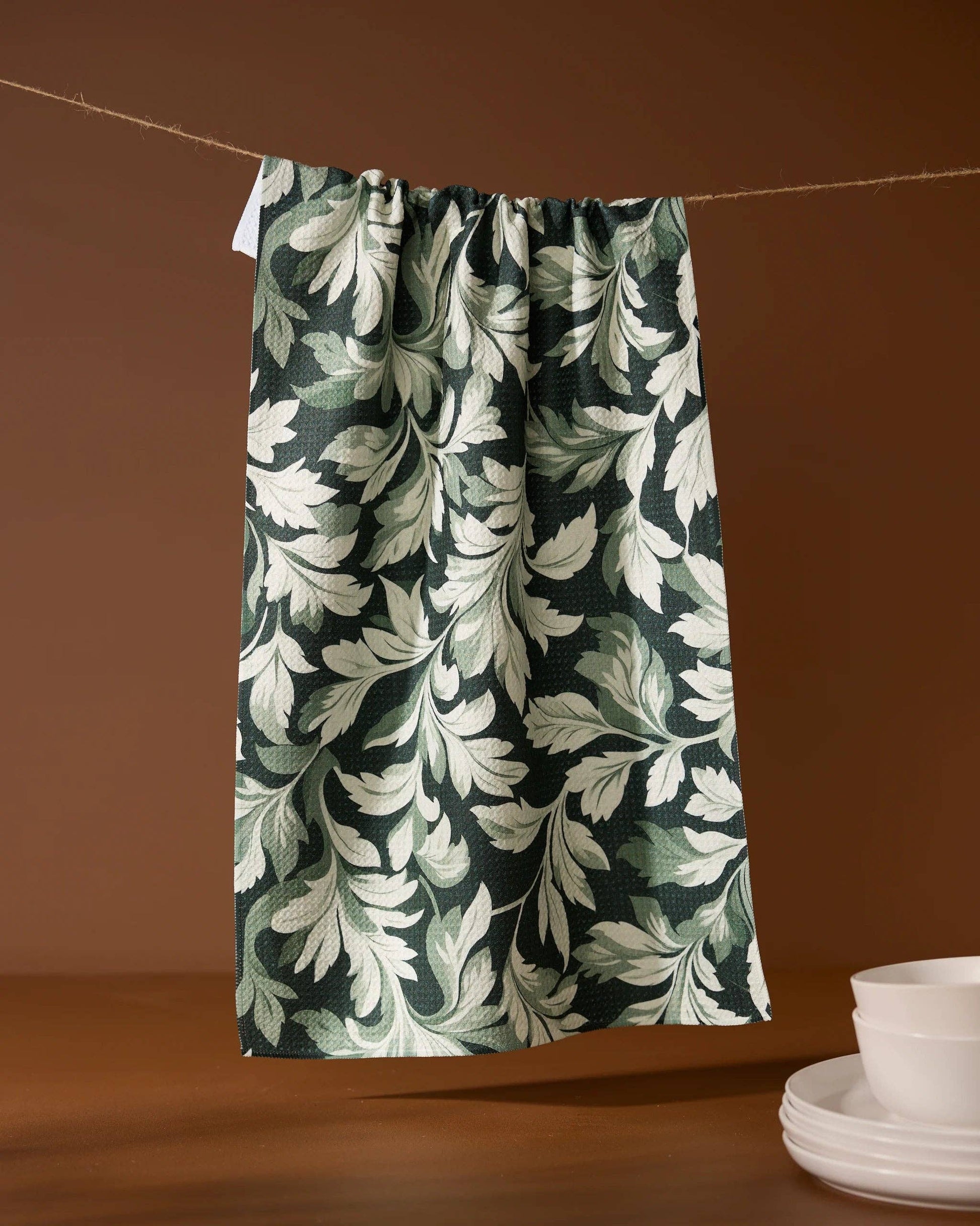 Classic Foliage Tea Towel Geometry