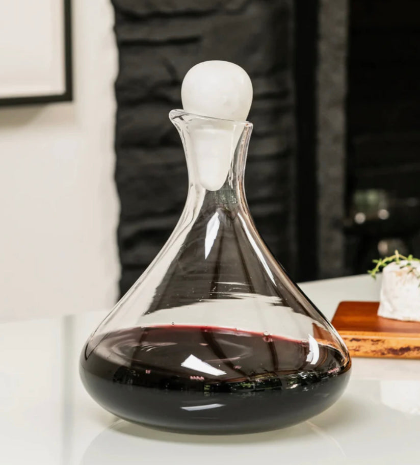 Simon Pearce Vintner Wine Decanter With Marble Stopper Bar Tools & Items Simon Pearce