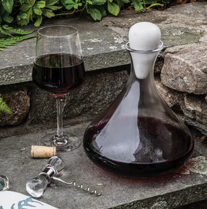 Simon Pearce Vintner Wine Decanter With Marble Stopper Bar Tools & Items Simon Pearce