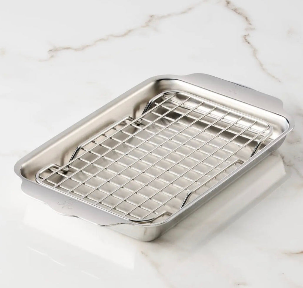 Hestan OvenBond Tri-ply Mini Eighth Sheet Pan with Rack Cookware Hestan