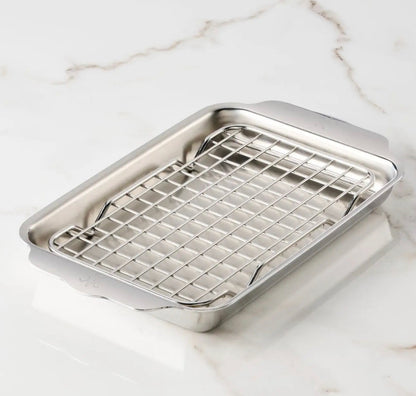 Hestan OvenBond Tri-ply Mini Eighth Sheet Pan with Rack Cookware Hestan