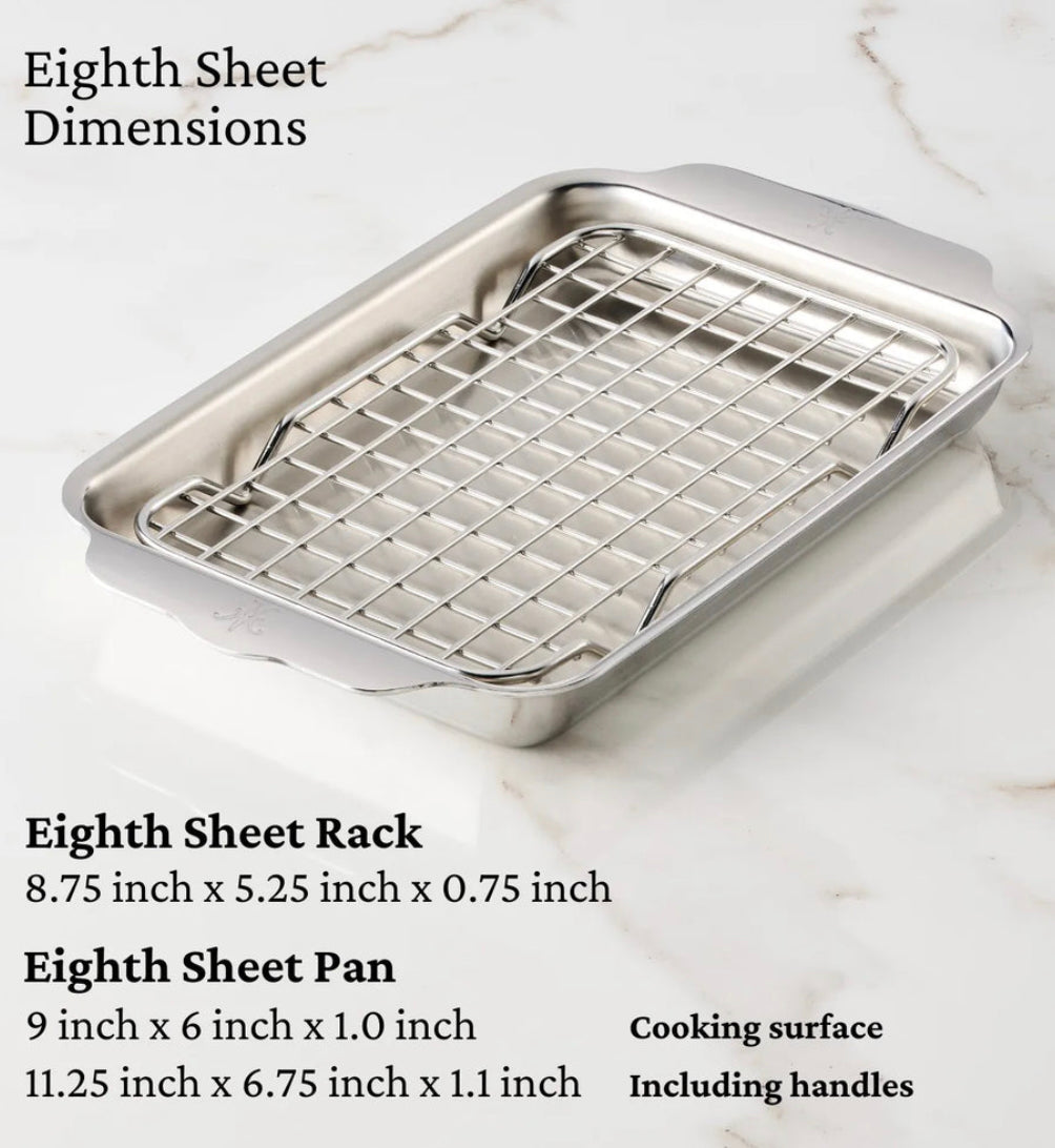 Hestan OvenBond Tri-ply Mini Eighth Sheet Pan with Rack Cookware Hestan