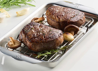 Hestan OvenBond Tri-ply Mini Eighth Sheet Pan with Rack Cookware Hestan