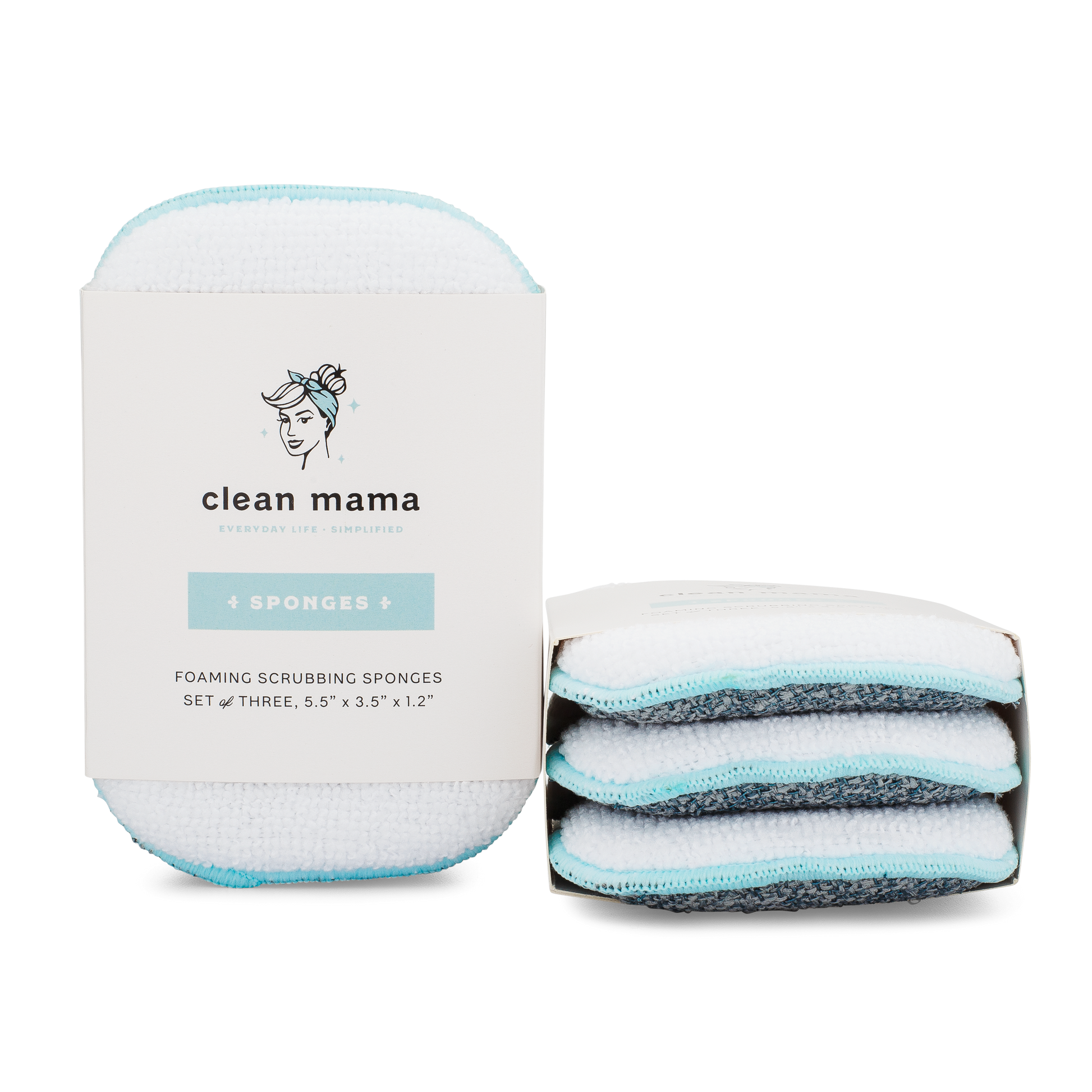Clean Mama Foaming Scrubbing Sponges -3/set : White  KAF Home