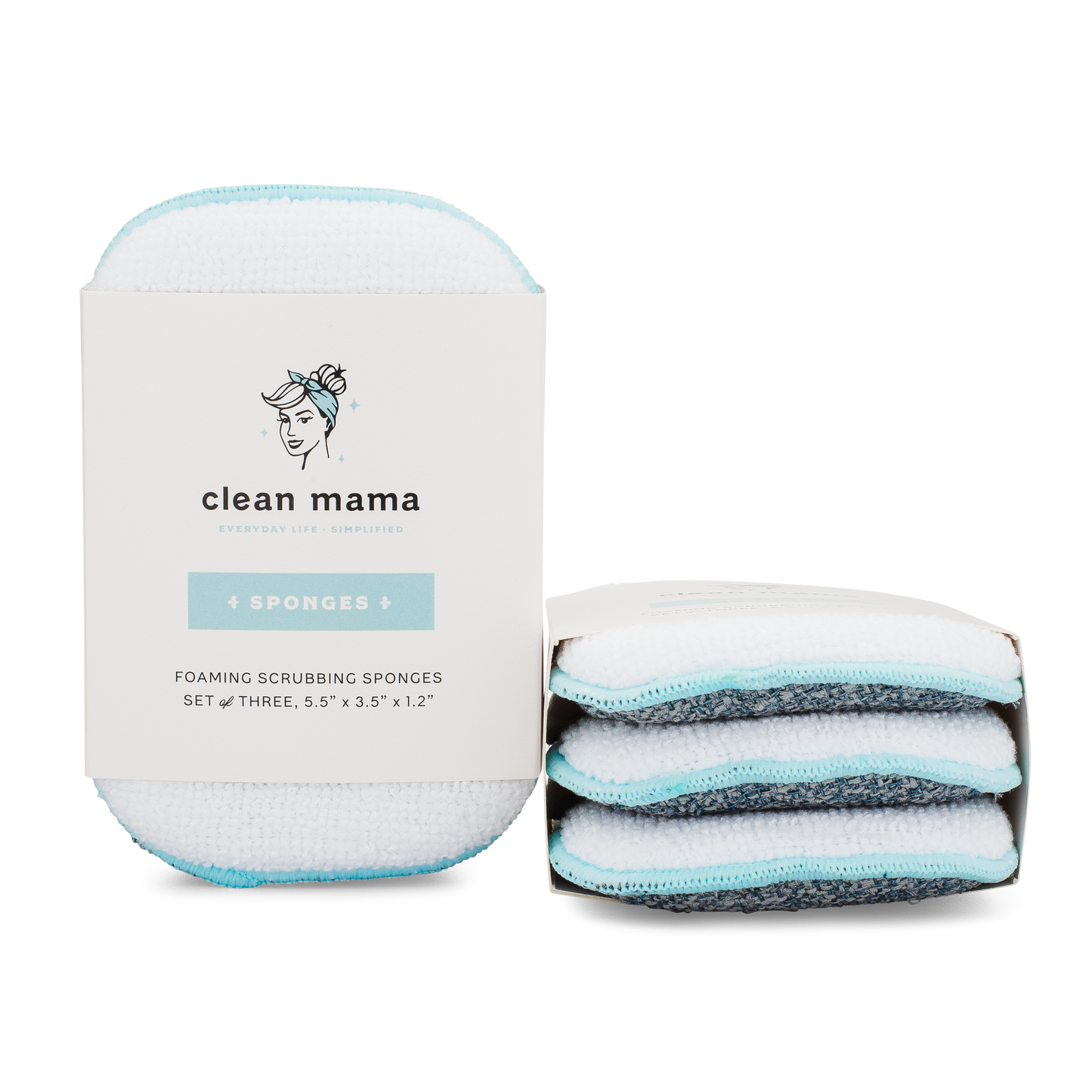 Clean Mama Foaming Scrubbing Sponges -3/set : White Kitchen Tools KAF Home