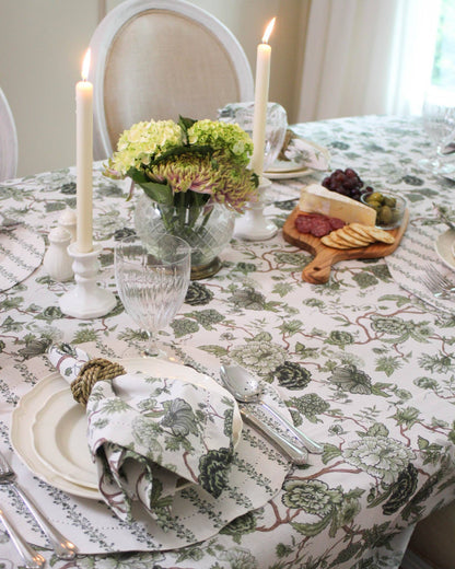 Florence Floral Napkins Set of Four: Fern Linens and placemats Willamere