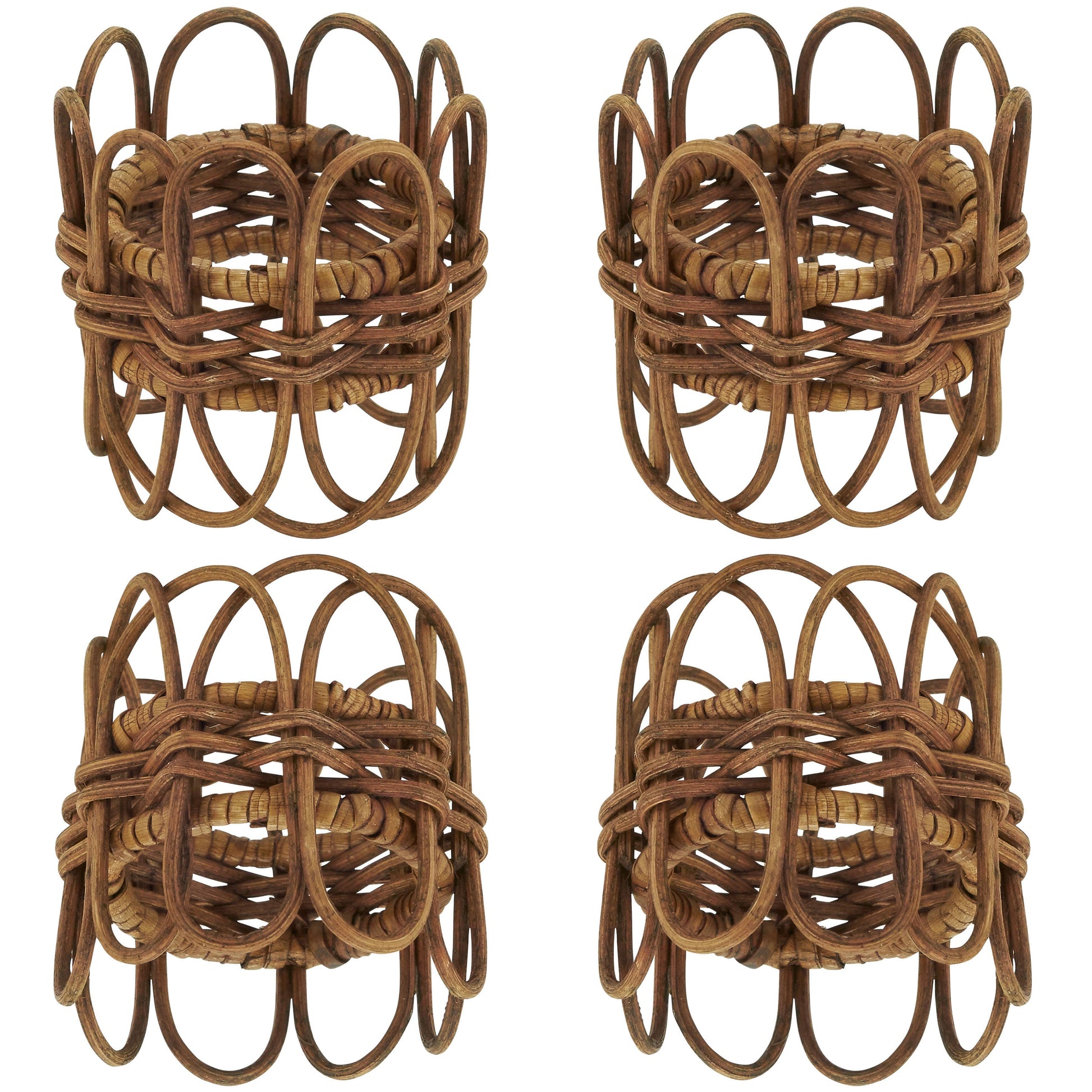 Twisted Rattan Napkin Ring - Set of 4 Napkin Rings Saro Lifestyle
