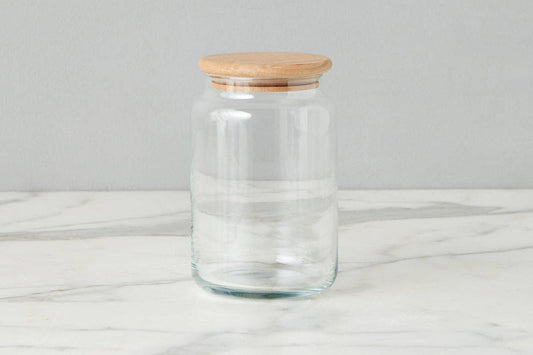 Glass Dry Goods Canister, Wood Lid, Large Storage & Organization etúHOME