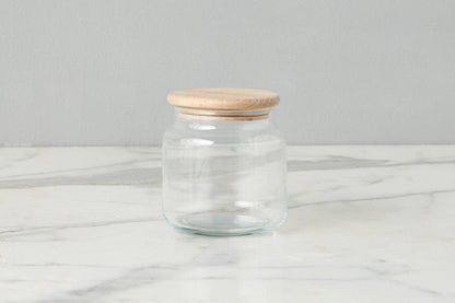 Glass Dry Goods Canister, Wood Lid, Small Storage & Organization etúHOME