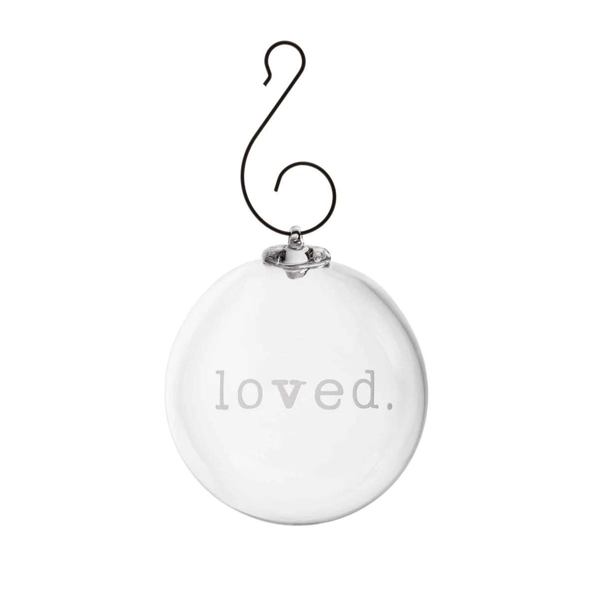 Engraved "Loved" Round Ornament in Gift Box  Simon Pearce
