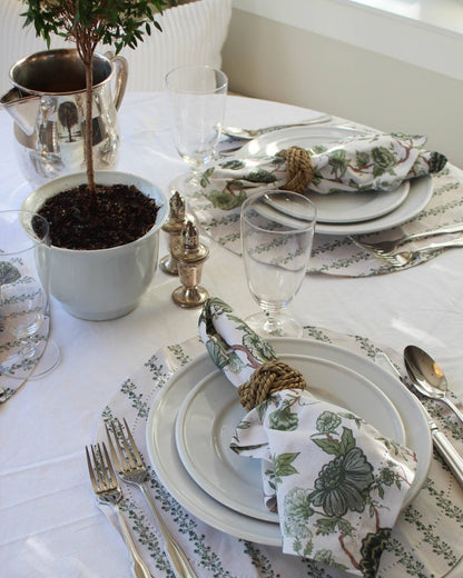 Florence Floral Napkins Set of Four: Fern Linens and placemats Willamere