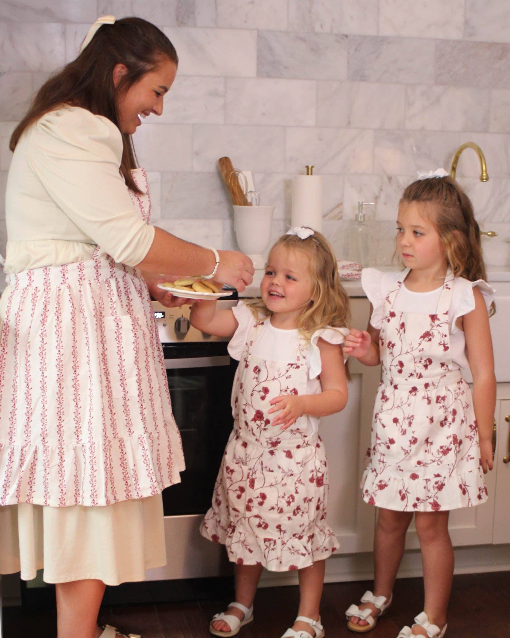 Begonia Stripe Floral Apron Ruby Apron Willamere