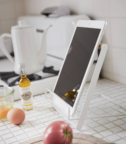 Tosca Tablet and Cookbook Stand - Steel + Wood  Yamazaki Home