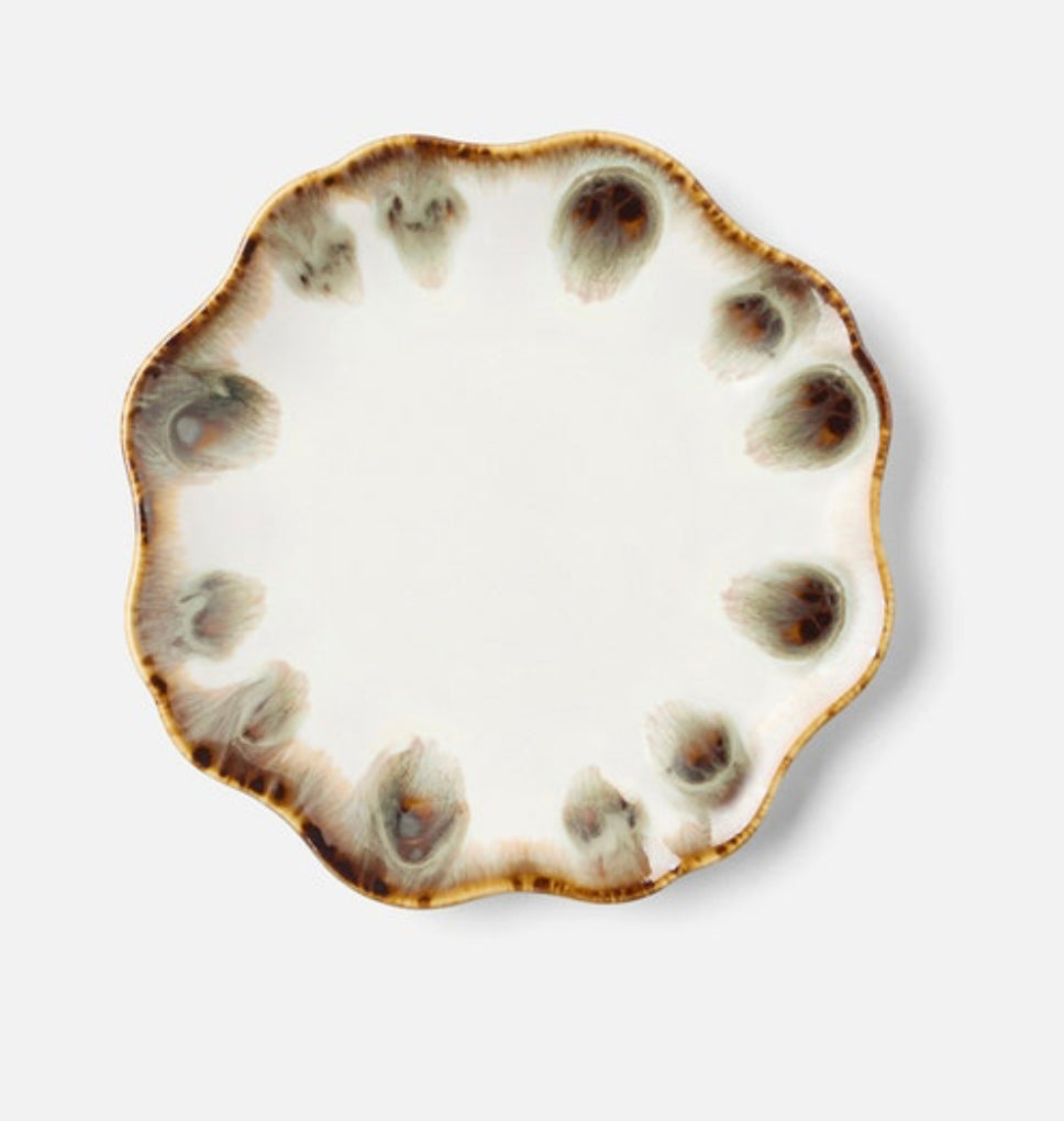 Amoria Bread Plate - Almond/Sage Dinnerware Blue Pheasant