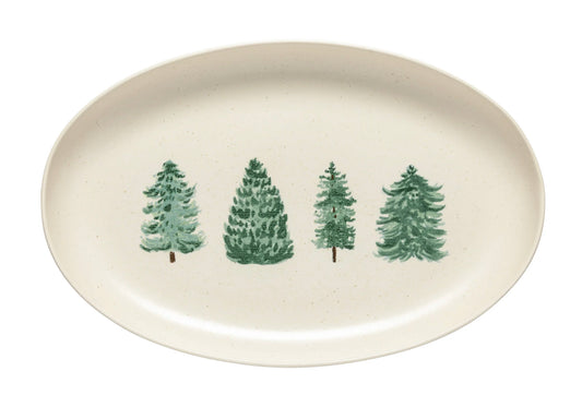 Oval Pacifica Christmas Tree Platter - 16" Oval Platter Serveware Casafina