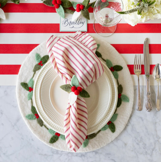 Hester and Cook Felt Berry Napkin Ring Napkin Rings Hester and Cook