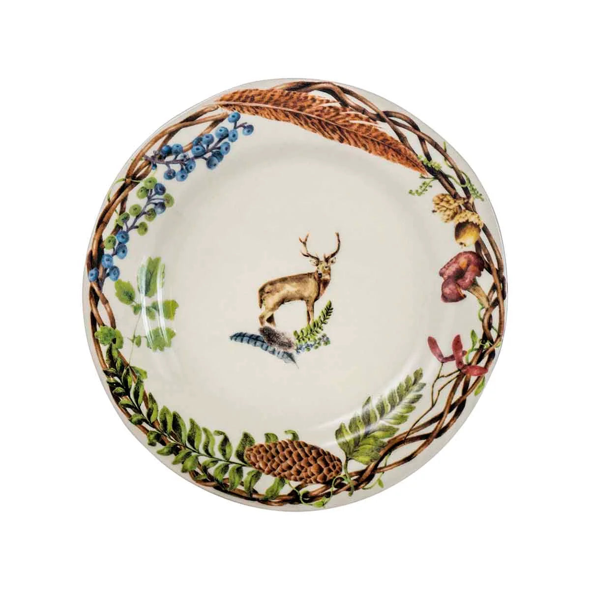 Forest Walk Animal Dessert/Salad Plate Assorted Set/4