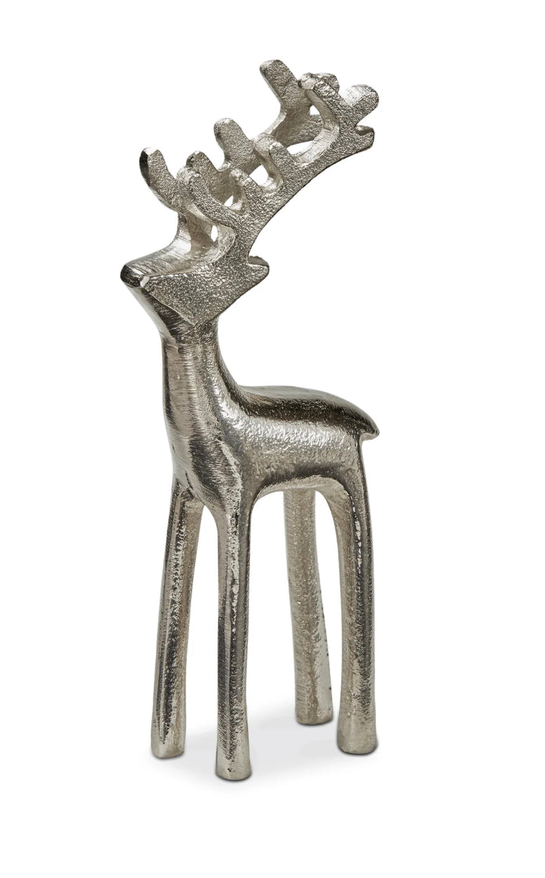 Reindeer Silhouette Figurine Large - Silver Holiday TAG