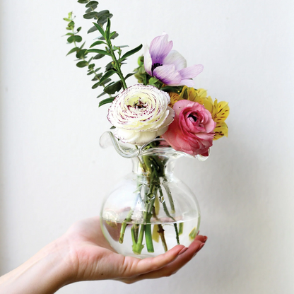 Hibiscus Glass Clear Bud Vase  vietri