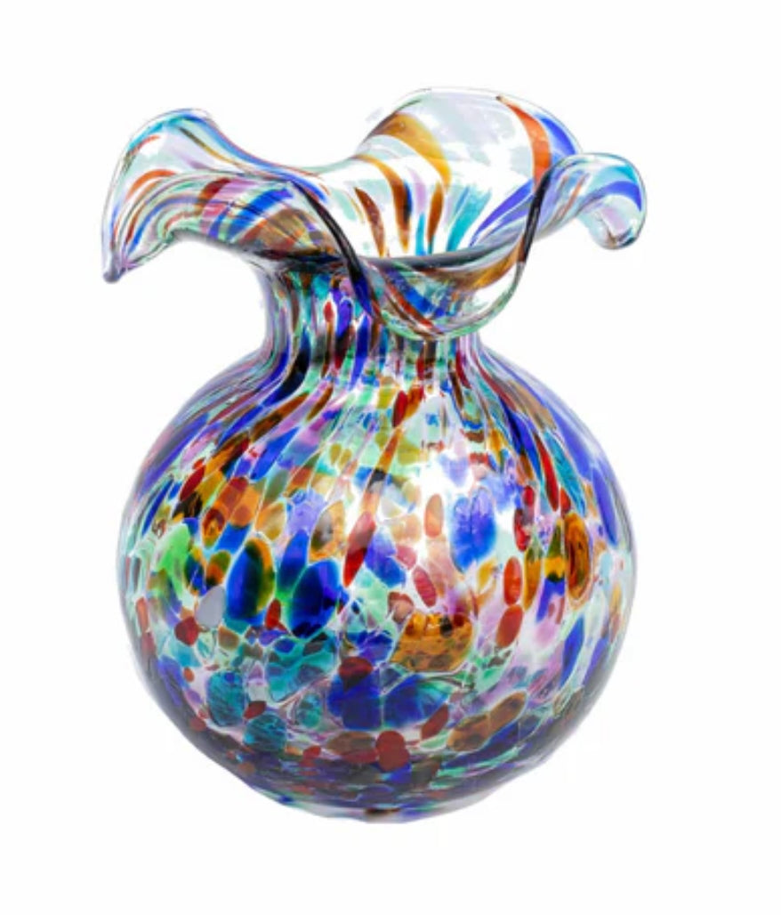 Vietri Hibiscus Glass Carnevale Bud Vase Vase VIETRI