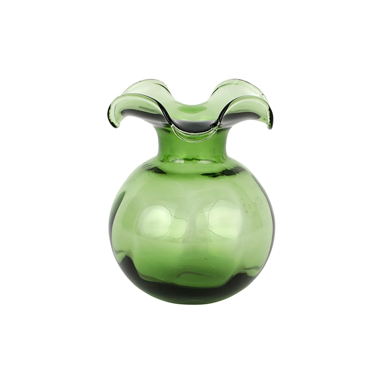 Vietri Hibiscus Glass Dark Green Bud Vase Decor VIETRI