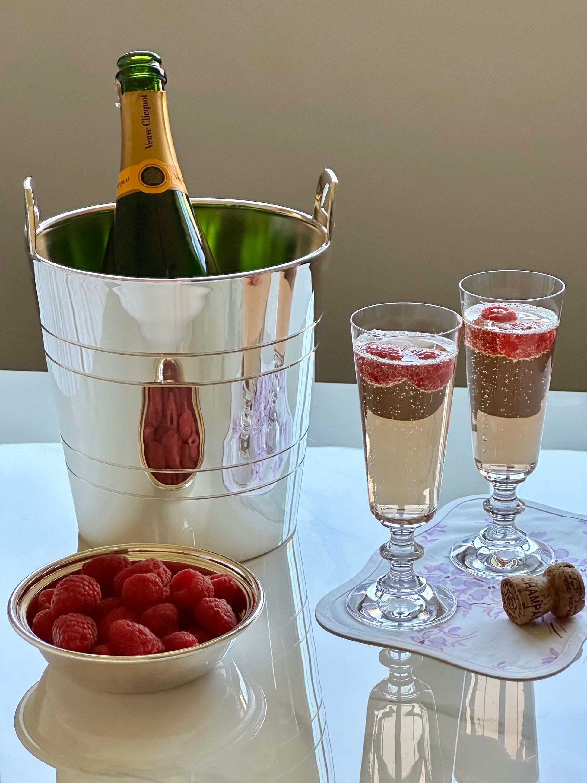 Hôtel Silver Private Label Tab Handled Wine Cooler/Champagne Bucket Hotel Silver Hotel Silver