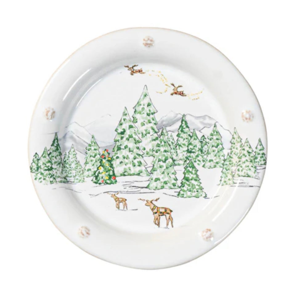 Juliska Berry & Thread North Pole Cocktail Plates - Set of 4 Holiday Juliska