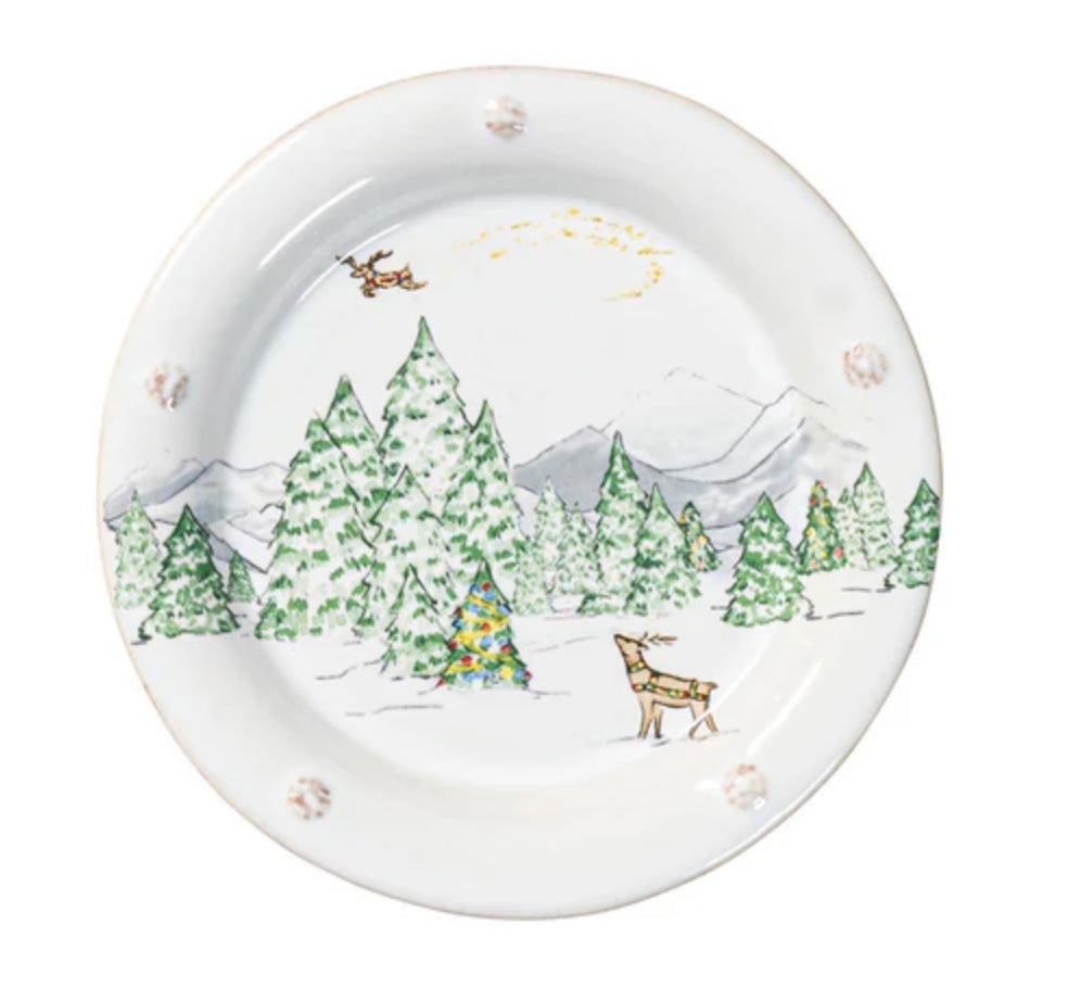 Juliska Berry & Thread North Pole Cocktail Plates - Set of 4 Holiday Juliska