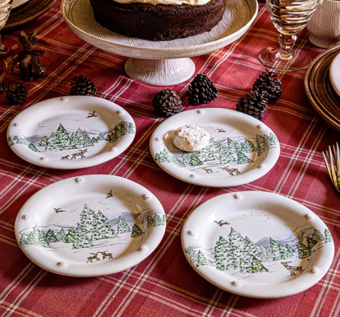 Juliska Berry & Thread North Pole Cocktail Plates - Set of 4 Holiday Juliska