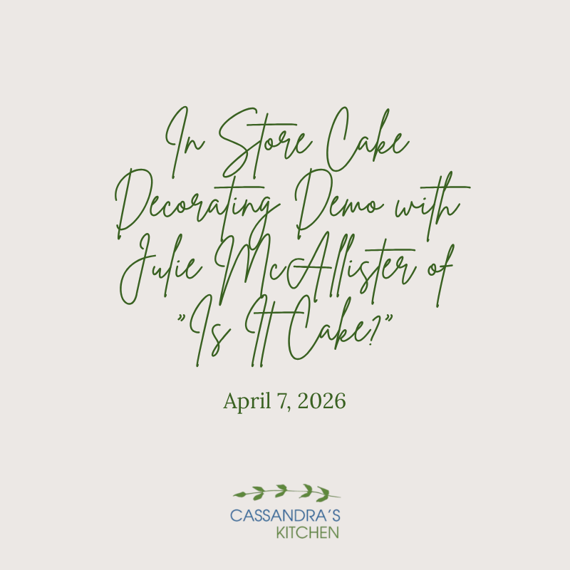 In Store Cake Decorating Demo with Julie McAllister of "Is It Cake?" - April 7,2026 event Cassandra's Kitchen