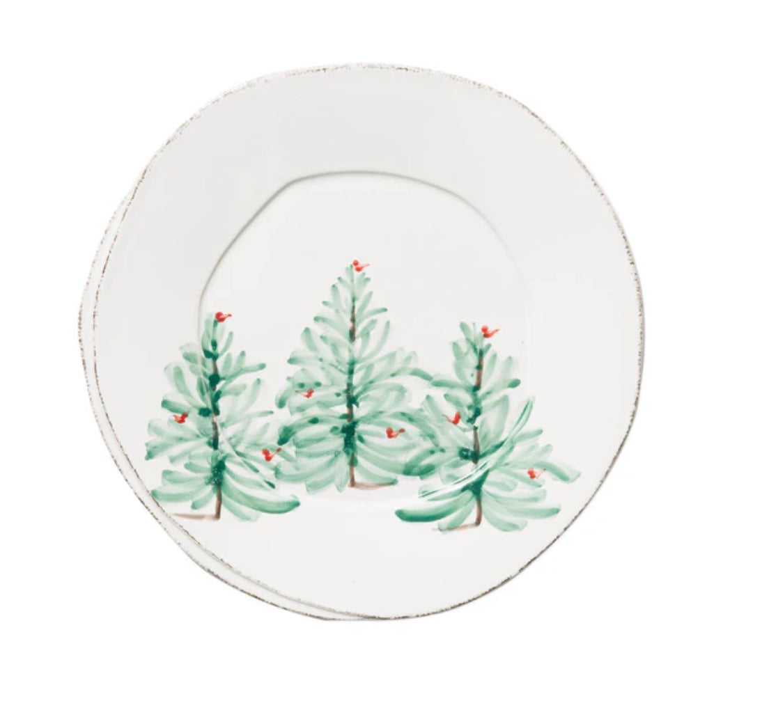 Vietri Lastra Holiday Four Piece Place Setting Dinnerware VIETRI
