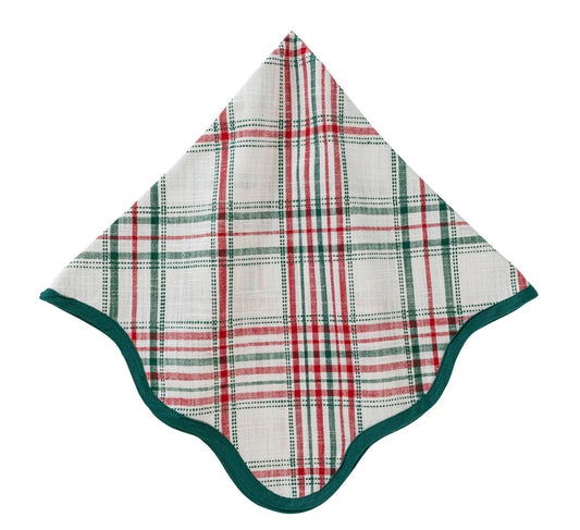 Merry Tartan Holiday Plaid Napkin Linens and placemats Juliska