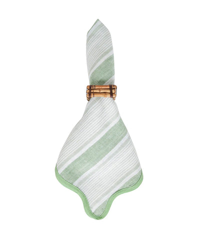 Juliska Cabana Stripe Napkin Set of 4 - Seagrass Linens and placemats Juliska