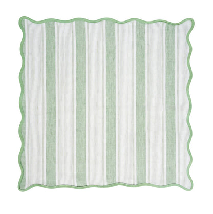 Juliska Cabana Stripe Napkin Set of 4 - Seagrass Linens and placemats Juliska