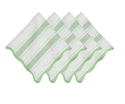 Juliska Cabana Stripe Napkin Set of 4 - Seagrass Linens and placemats Juliska