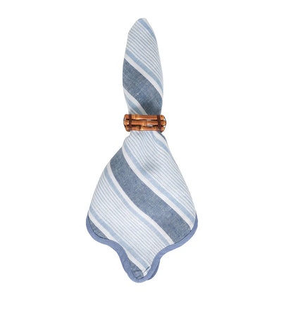Juliska Cabana Stripe Napkin Set of 4 - Ocean Linens and placemats Juliska
