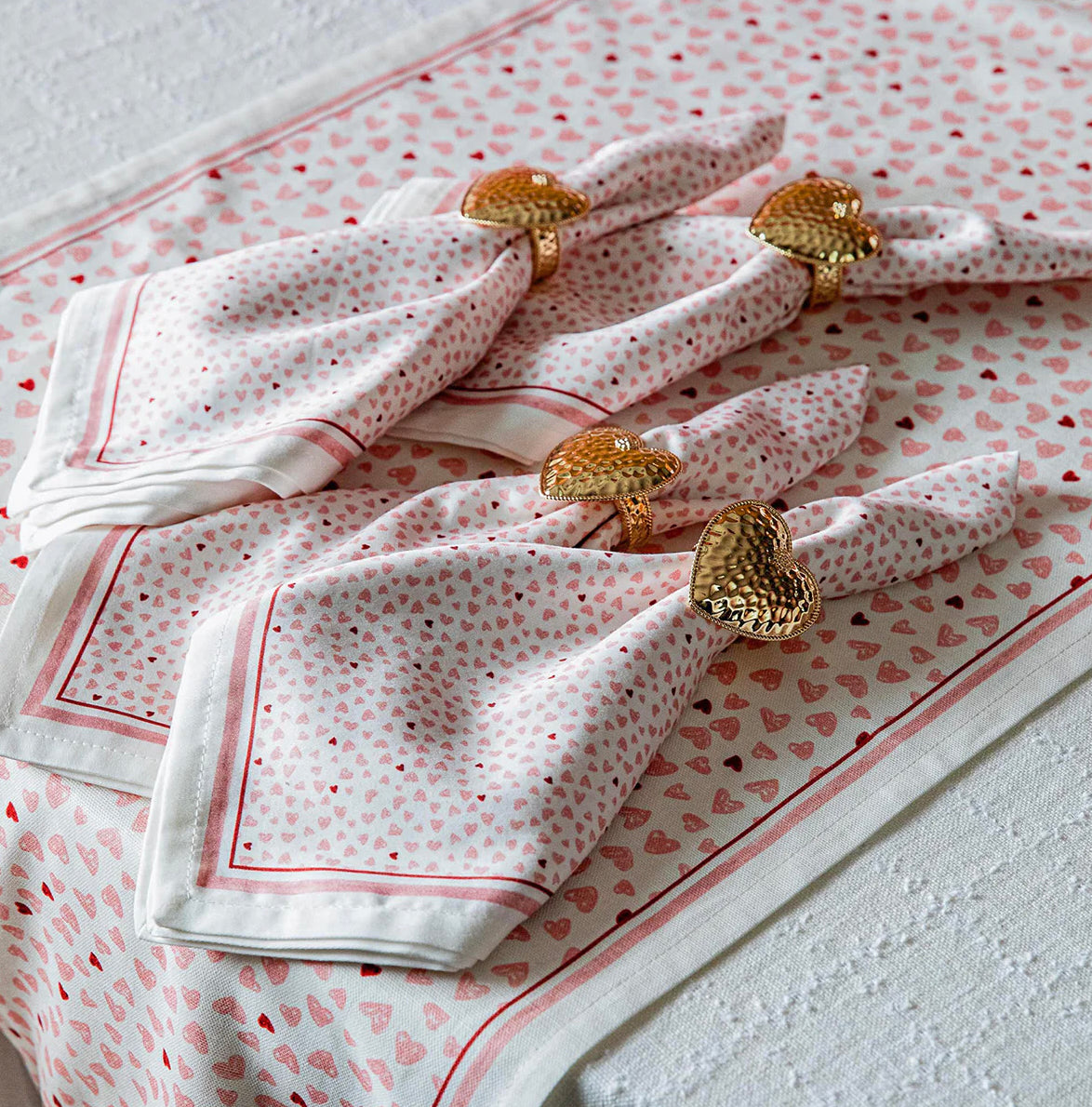 Juliska Love You More Napkin Set of 4 - Pink Linens and placemats Juliska