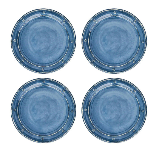 Juliska Melamine Berry & Thread 11" Dinner Plate Set/4 - Ocean or Seagrass Dinnerware Juliska